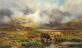Highland Cattle In A Landscape - Louis Bosworth Hurt