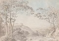 Sheep Grazing On A Wooded Hill, The Sea Beyond - Anthony Devis
