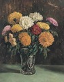 Still Life Of Chrysanthemums - George Leslie Hunter