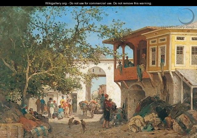 A Bazaar In Constantinople - Fabius Germain Brest
