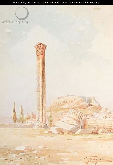 Classical Column Near The Acropolis, Athens - Emilios Prosalentis