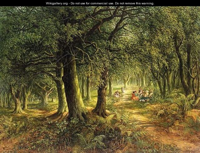 Woodland Scene With Figures - Frederick James Railton