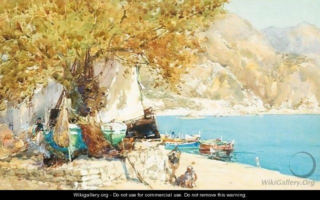 The Boat Ashore, Villfranche - George Charles Haite
