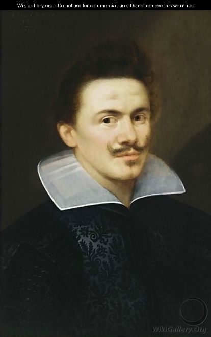 A Portrait Of A Man, Aged 28, Bust Length, Wearing A Black Costume With White Collar - Gortzius Geldorp