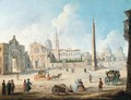 Rome, A View Of The Piazza Del Popolo, Taken From The South - (after) Caspar Andriaans Van Wittel