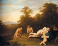 A Landscape With Venus And Cupid Surprised By Satyrs - Jan van Haensbergen