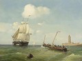 Sailing Vessels In A Calm - Petrus Paulus Schiedges