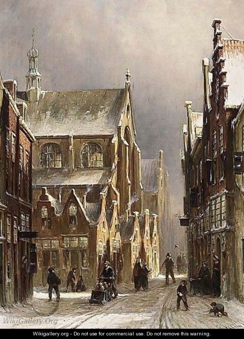 A View Of Leiden In Winter - Pieter Gerard Vertin
