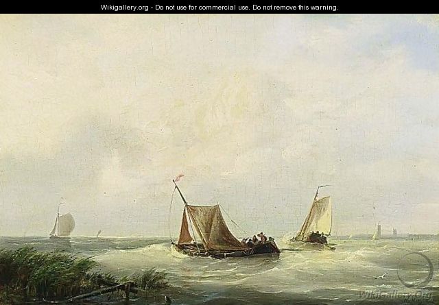 Sailing Vessels Off The Coast - Nicolaas Riegen