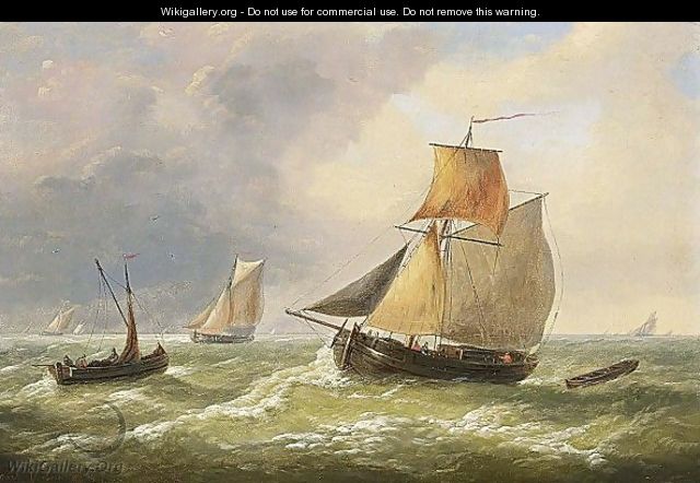 Sailing Vessels At Sea - Louis Verboeckhoven