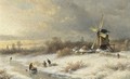 Wood Gatherers In A Winter Landscape - Lodewijk Johannes Kleijn