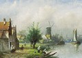 A Sunny Landscape With Washerwomen On A Riverbank - Jan Jacob Coenraad Spohler