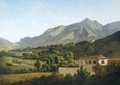 Italianate Landscape With With A Villa In The Foreground And Mountains Beyond - (after) Jean-Joseph-Xavier Bidauld