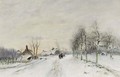 A Winter Landscape With Travellers On A Path - Louis Apol