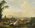 Herdsmen With Sheep In A Landscape - Balthasar Paul Ommeganck