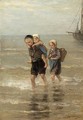 Children At The Beach - Bernardus Johannes Blommers