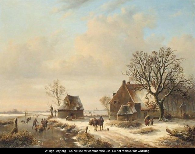 A Winter Landscape - Eugène Verboeckhoven