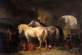 Four Horses In A Stable - Wouterus Verschuur