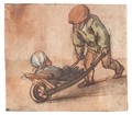 Boy Pushing A Baby In A Wheelbarrow - Isaack Jansz. van Ostade