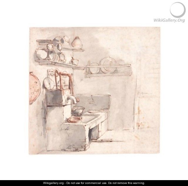 A Corner Of A Kitchen With A Pump And A Sink - Cornelis Dusart