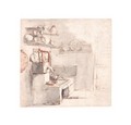 A Corner Of A Kitchen With A Pump And A Sink - Cornelis Dusart