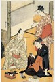 Matsumoto Koshiro IV En Compagnie De Deux Femmes - Torii Kiyonaga