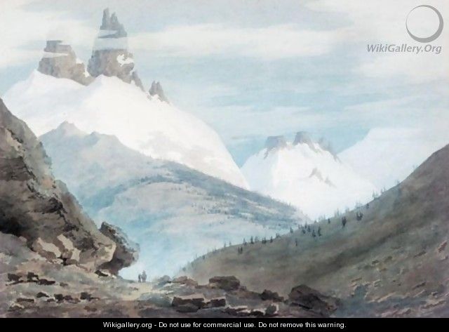Between Chamonix And Martigny - The Aiguille Verte - John Robert Cozens