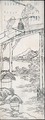 Dessin Une Femme Et Un Jeune Garcon Traversent Un Pont - Katsushika Hokusai