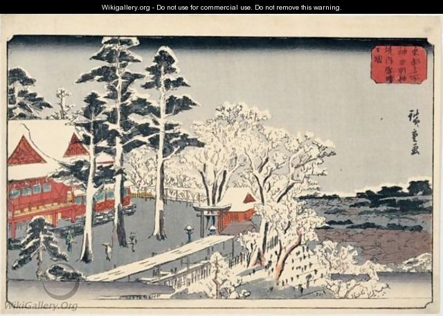 Kanda Myojin Keidai Yuki Bare No Zu. Beau Temps Apres La Neige Au Sanctuaire Myojin A Kanda - Utagawa or Ando Hiroshige