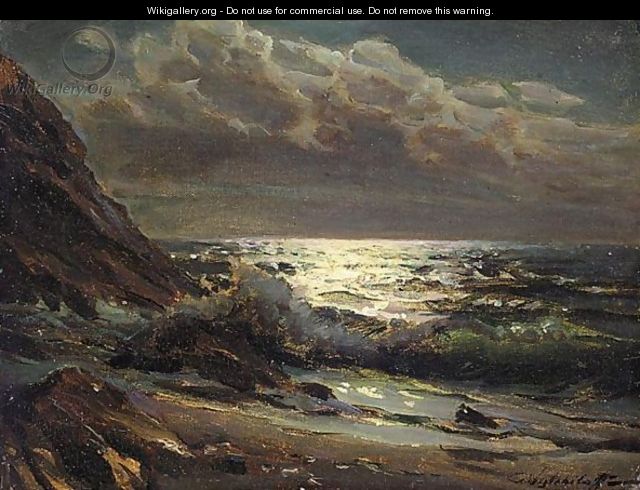 Moonlight Over The Crimean Coast - Konstantin Alexandrovich Westchilov