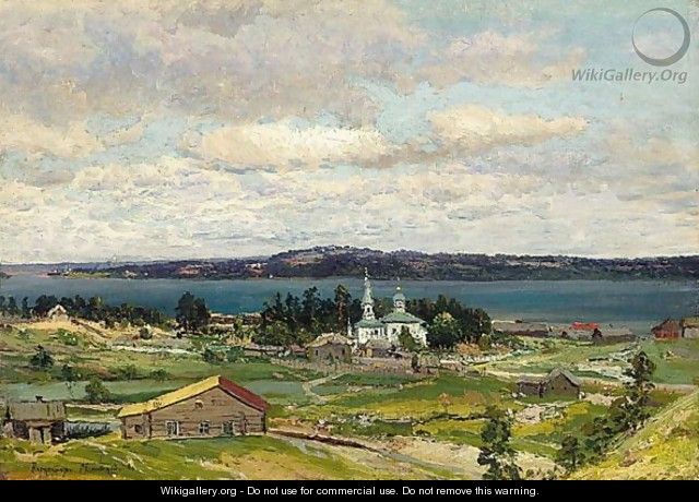 View Of A Russian Provincial Church - (after) Vladimir Egorovic Makovsky