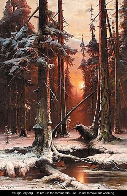 Forest At Sunset - Iulii Iul