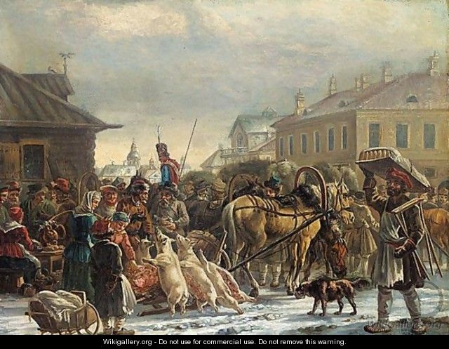 The Hay Market, St. Petersburg, C.1820 - Alexander Ossipovitch Orlovsky