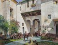 A Sevillian Courtyard - Manuel Garcia y Rodriguez