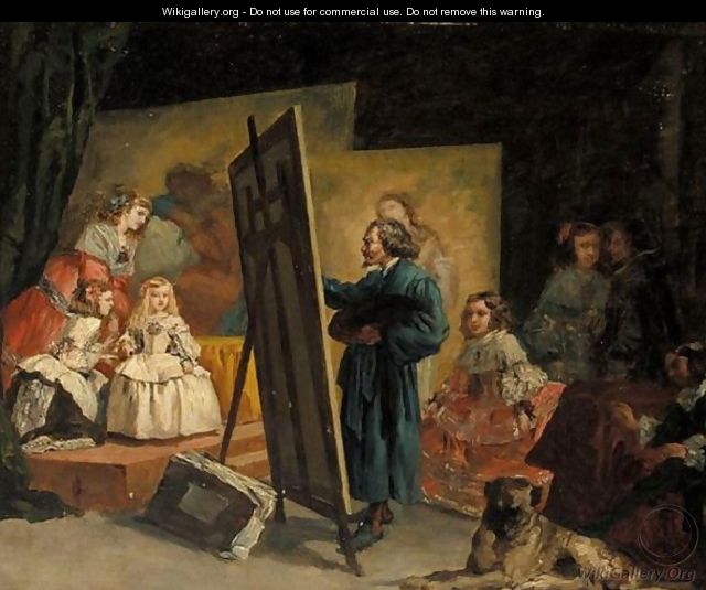 Velazquez Pintando A Las Meninas (Velazquez Painting The Meninas) - Eugenio Lucas Velazquez