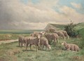 Sheep On A Clifftop - Edouard Michel Hamman