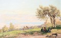 Shepherds Resting In The Shade Of A Tree - Georg Macco