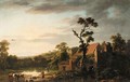 Landscape With Rustics And Cattle By A House In The Foreground - George Barret