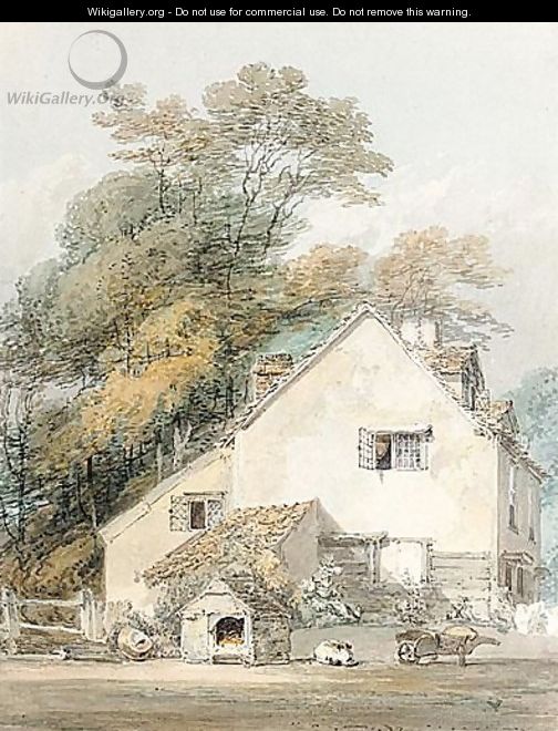 A Dog Asleep By Its Kennel Outside A Cottage - Joseph Mallord William Turner