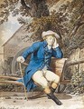 Portrait Of An Irish Gentleman Sitting On A Turf Barrow - John James Barralet