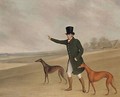 A Gentleman With His Greyhounds In A Landscape - (after) Edwin Cooper