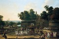 A landscape with noblemen in their carriages - (after) Adam Frans Van Der Meulen