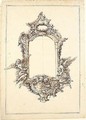 Design for a rectangular mirror frame with puttia - Giovanni Bettati