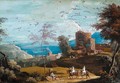 A landscape with travellers on a road - Marco Ricci