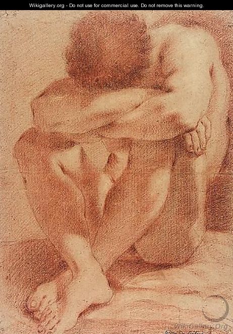 Male nude seated - Domenico Maria Canuti