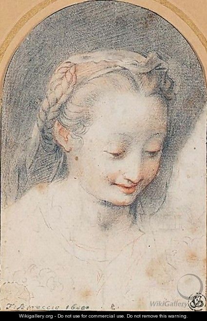 Portrait of a young girl - (after) Federico Fiori Barocci
