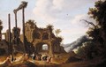 Classical Landscape With Figures Before Ruins - (after) Dirck Verhaert