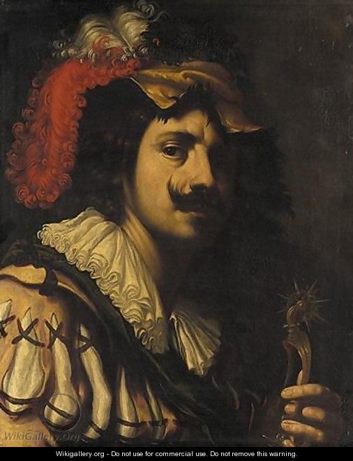 A Portrait Of A Cavalier, Head And Shoulders, Holding A Set Of Spurs - (after) Ludovicus Finsonius (see FINSON, Louis)