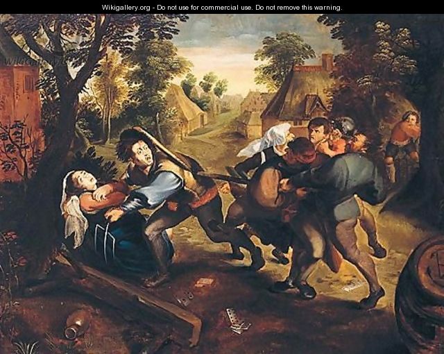 Peasants Brawling In A Landscape - (after) Pieter The Younger Brueghel