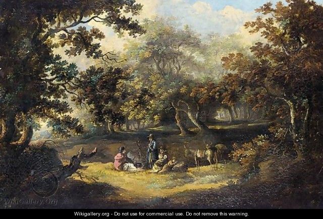 A Gipsy Family In A Wooded Landscape - (after) George Morland